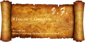 Vincze Fiametta névjegykártya