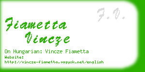fiametta vincze business card